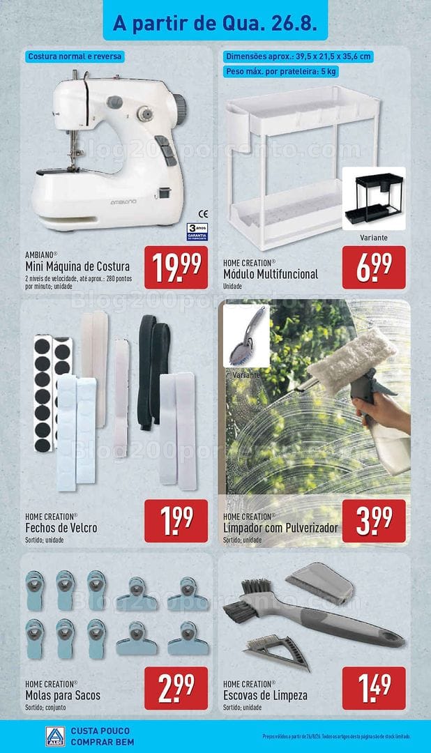 Antevisão Folheto ALDI Bazar Promoções de 26 a 30 agosto